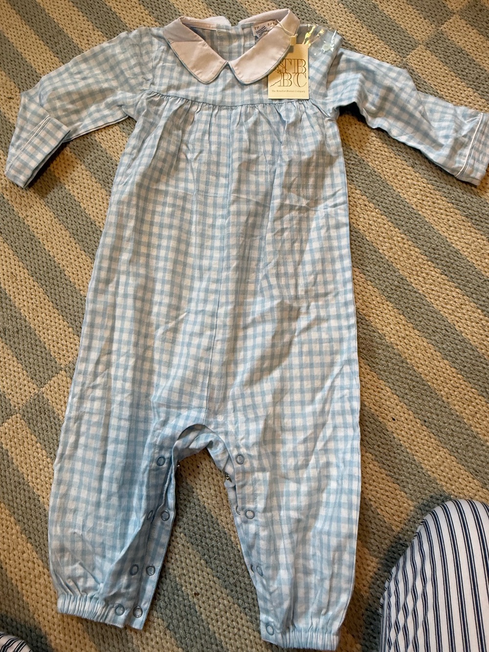 The Beaufort Bonnet Company Price Playsuit - Blue Check 2T NWT